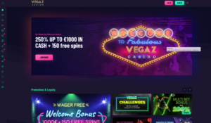 Vegaz Casino Front Page - Casino utan Svensk Licens